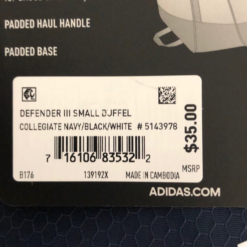 Adidas DEFENDER III Small Duffel Bag 5322 - Picture 7 of 7